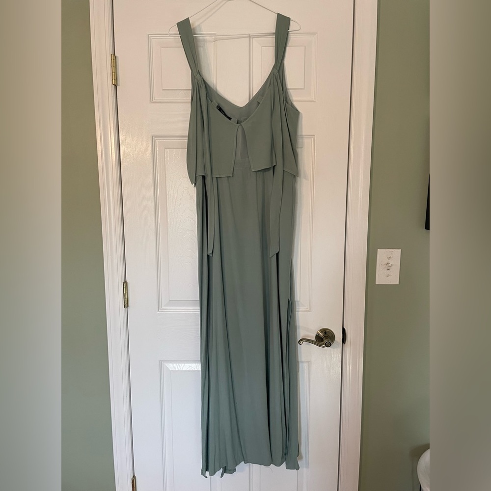 Flowy Green Floor Length Zara Basic Collection Dr… - image 3